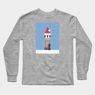 New York City NYC Brownstone Snowy Christmas Long Sleeve T-Shirt